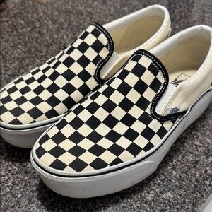 Vans Checkerboard Slip-On Sneakers - Black & Cream